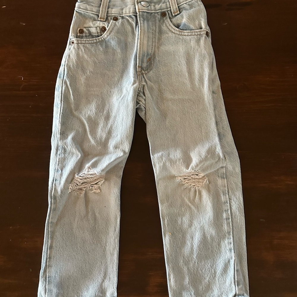 Vintage Levi's Light Blue Kids' Ripped Jeans